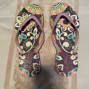 Never worn Vera Bradley purple flip flops